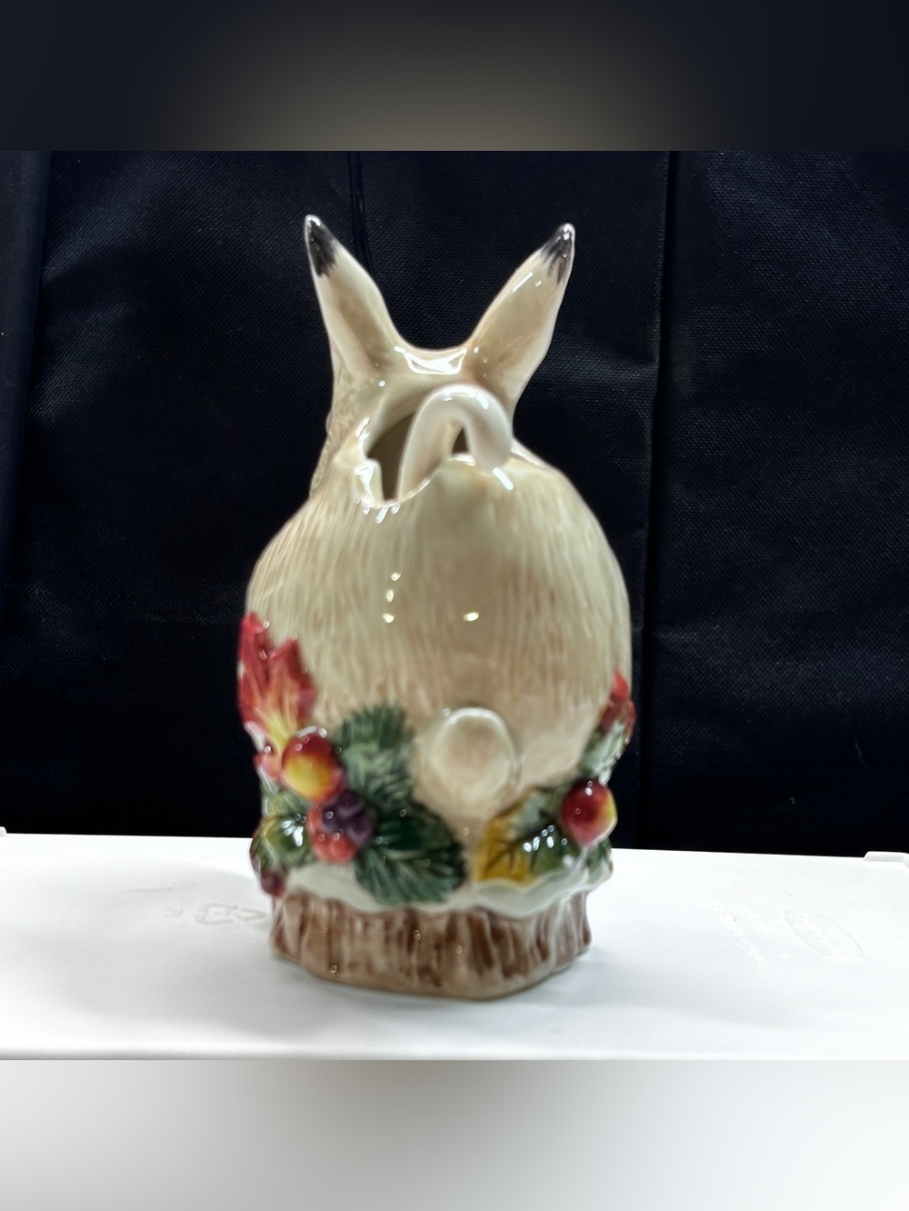 Fitz and Floyd Snowy Woods bunny rabbit sugar bowl - Picture 5 of 13